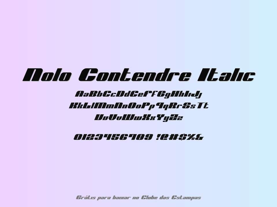 Fonte Nolo Contendre Italic Grátis Para Baixar