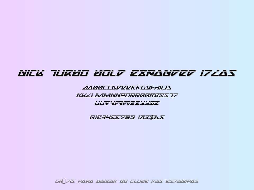 Fonte Nick Turbo Bold Expanded Itlas Grátis Para Baixar