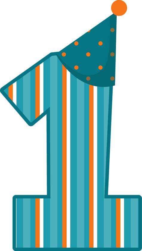 Elemento Numeral Aniversário Vela 1 Um Anos (6)