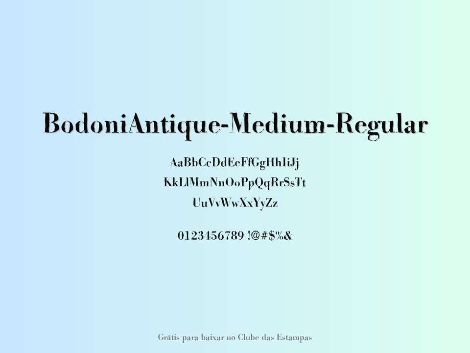 Fonte Bodoniantique Medium Regular Grátis Para Baixar