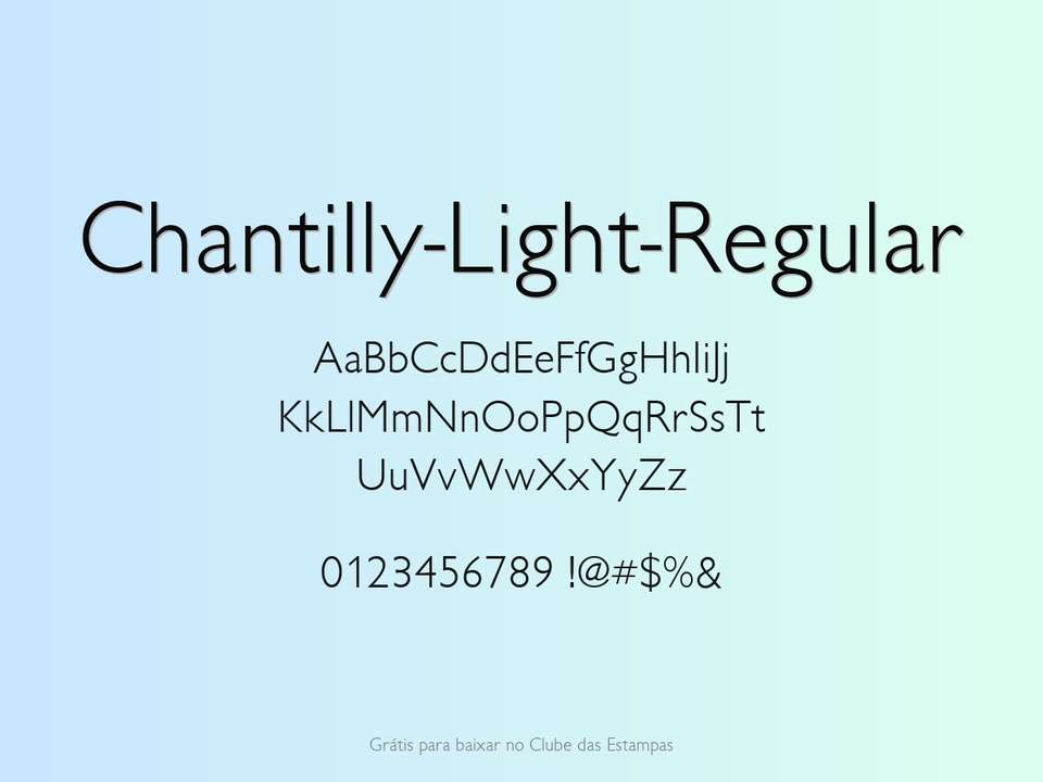 Fonte Chantilly Light Regular Grátis Para Baixar