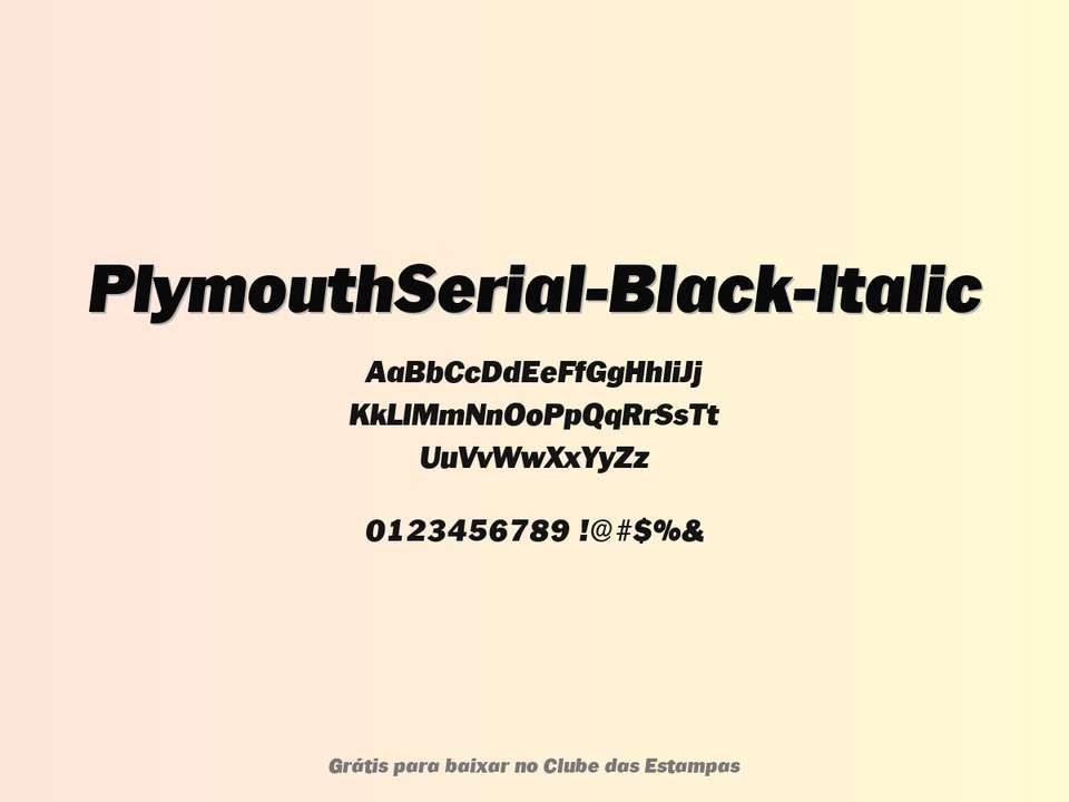 Fonte Plymouthserial Black Italic Grátis Para Baixar
