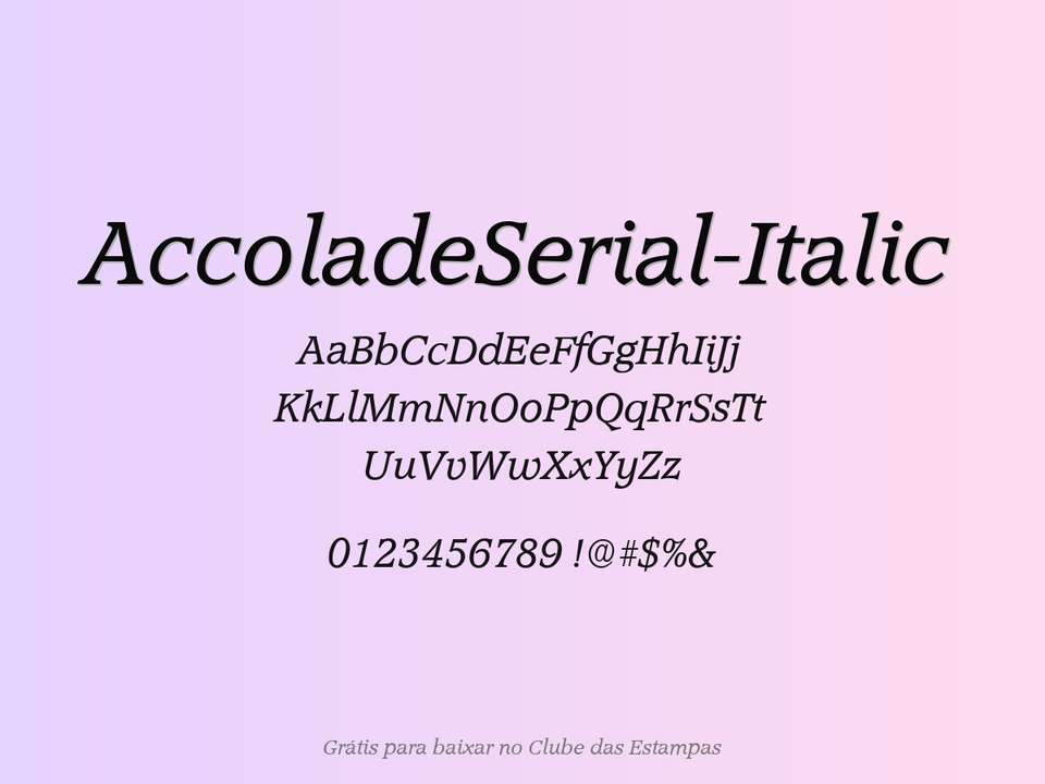 Fonte Accoladeserial Italic Grátis Para Baixar