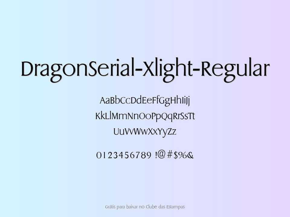 Fonte Dragonserial Xlight Regular Grátis Para Baixar