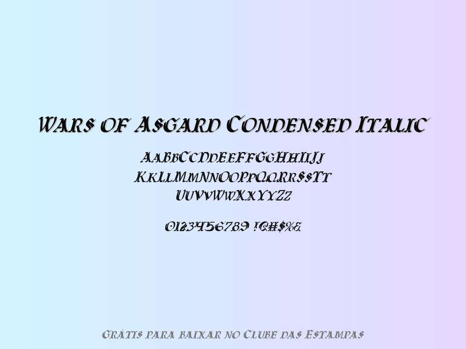 Fonte Wars Of Asgard Condensed Italic Grátis Para Baixar