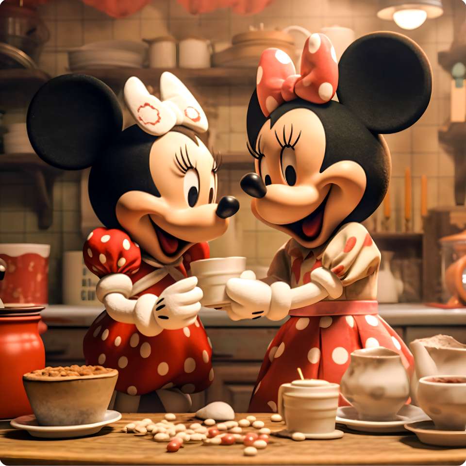 Mickey E Minnie Mouse Em Cozinha Retrô Desenho Animado Png Arte Para Caneca Grátis Pra Baixar