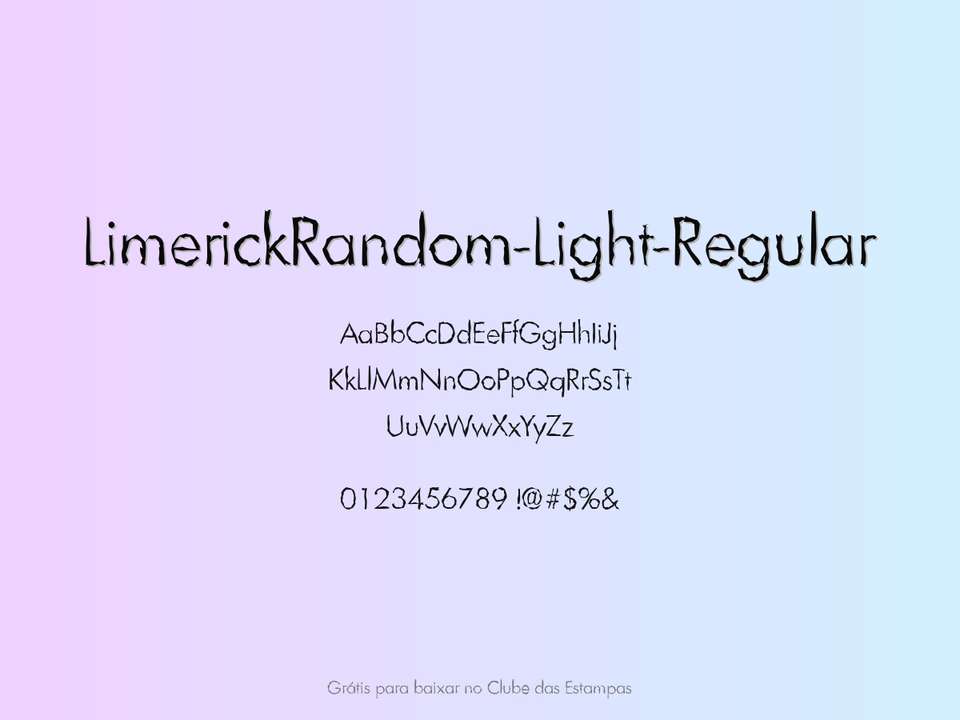 Fonte Limerickrandom Light Regular Grátis Para Baixar