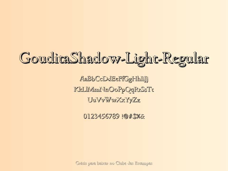 Fonte Gouditashadow Light Regular Grátis Para Baixar
