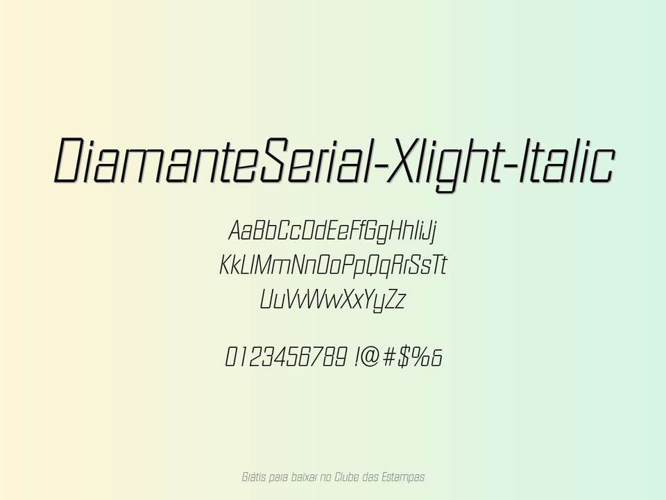 Fonte Diamanteserial Xlight Italic Grátis Para Baixar