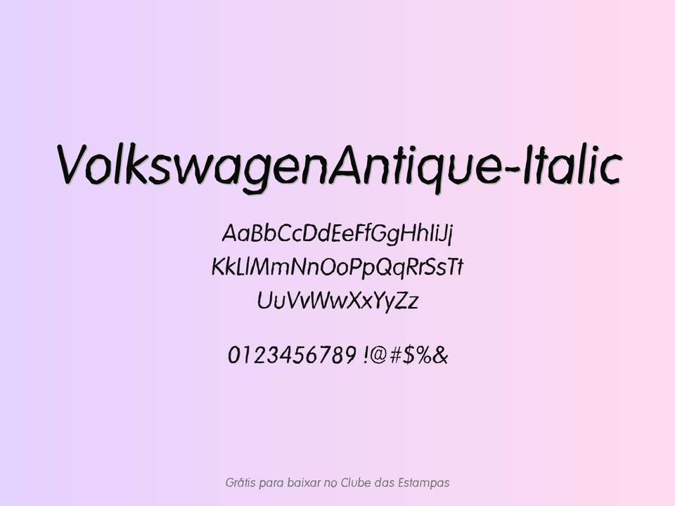 Fonte Volkswagenantique Italic Grátis Para Baixar