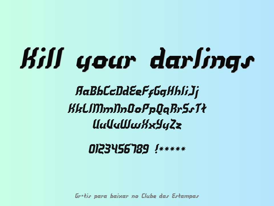 Fonte Kill Your Darlings Grátis Para Baixar