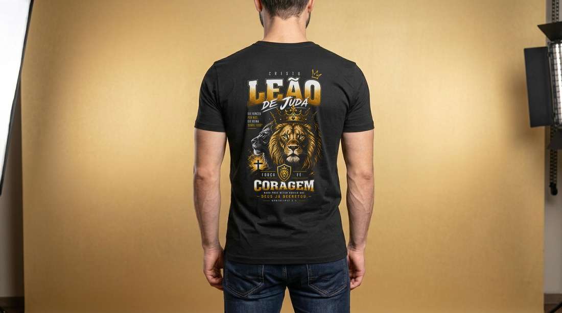 Arte Cristo Leão De Judá Força Fé Coragem Pra Camisa
