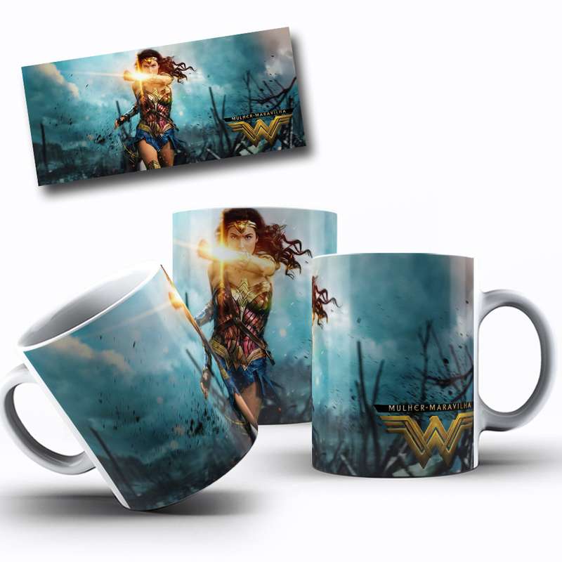 Arte Para Caneca Mulher Maravilha Personagem Serie 1