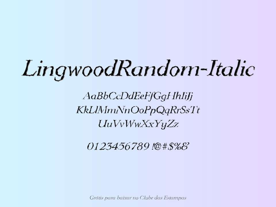 Fonte Lingwoodrandom Italic Grátis Para Baixar