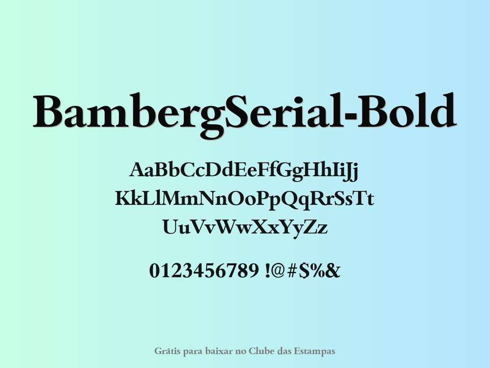 Fonte Bambergserial Bold Grátis Para Baixar