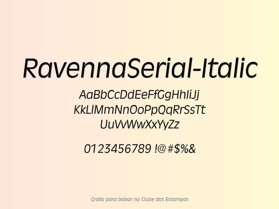 Fonte Ravennaserial Italic Grátis Para Baixar