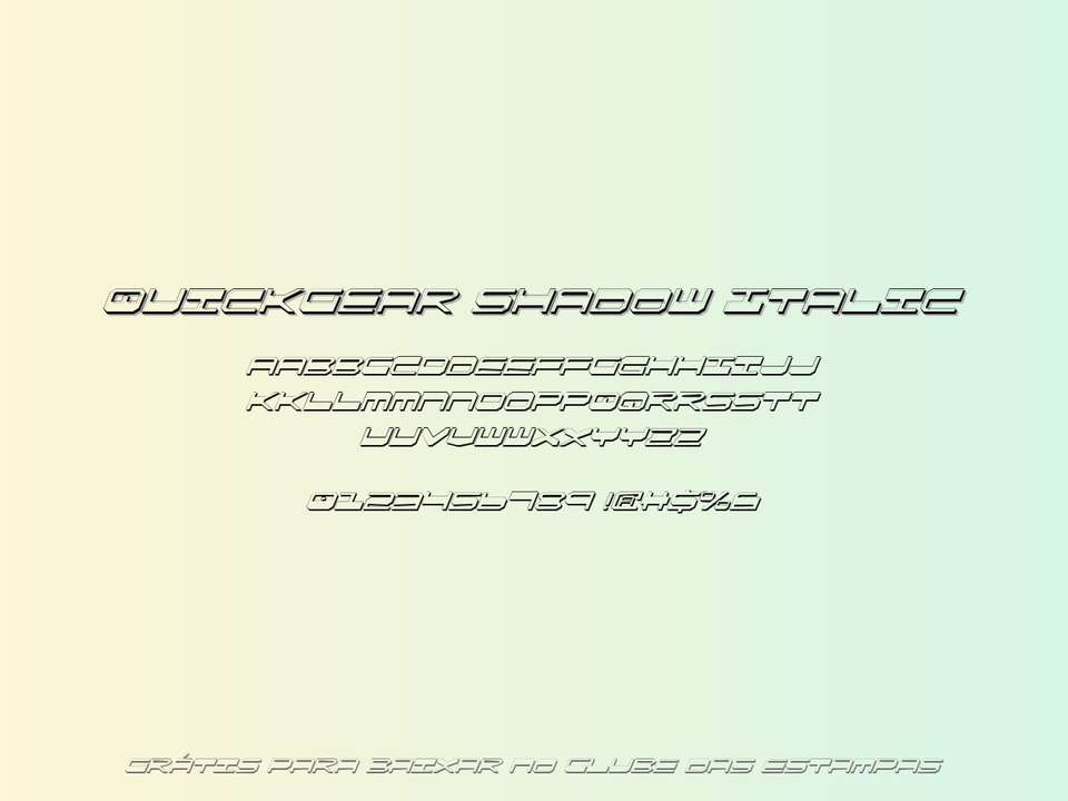Fonte Quickgear Shadow Italic Grátis Para Baixar