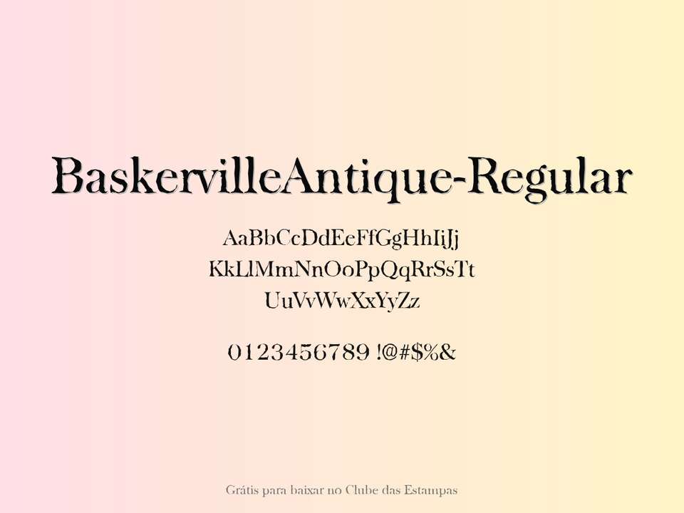 Fonte Baskervilleantique Regular Grátis Para Baixar