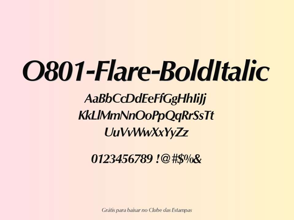 Fonte O801 Flare Bolditalic Grátis Para Baixar
