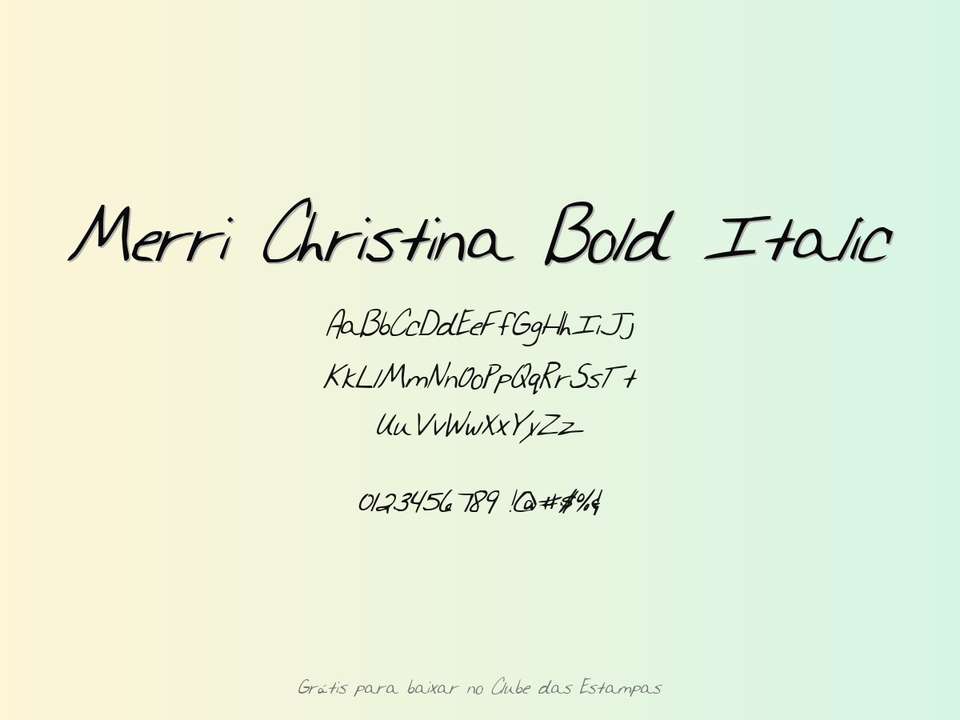 Fonte Merri Christina Bold Italic Grátis Para Baixar