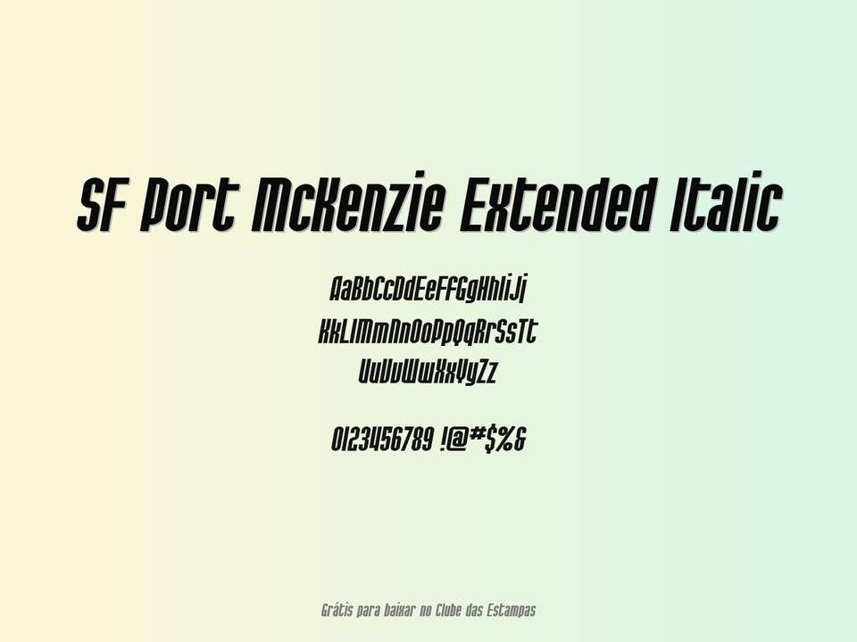 Fonte Sf Port Mckenzie Extended Italic Grátis Para Baixar