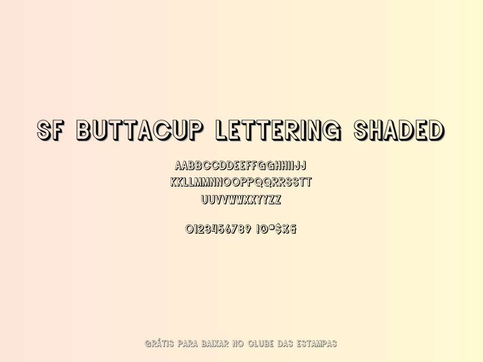 Fonte Sf Buttacup Lettering Shaded Grátis Para Baixar