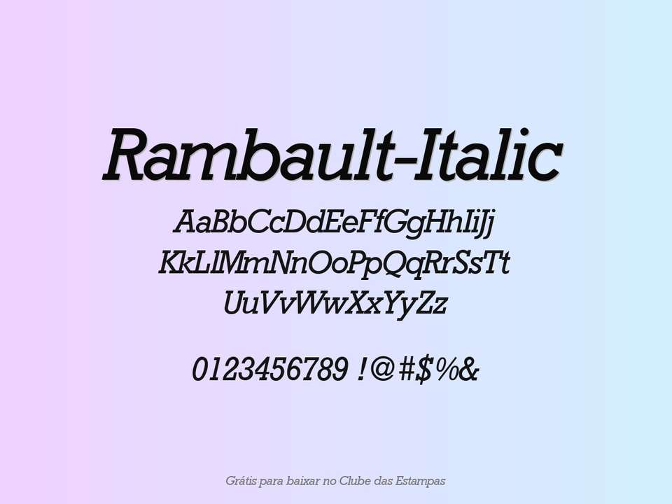 Fonte Rambault Italic Grátis Para Baixar