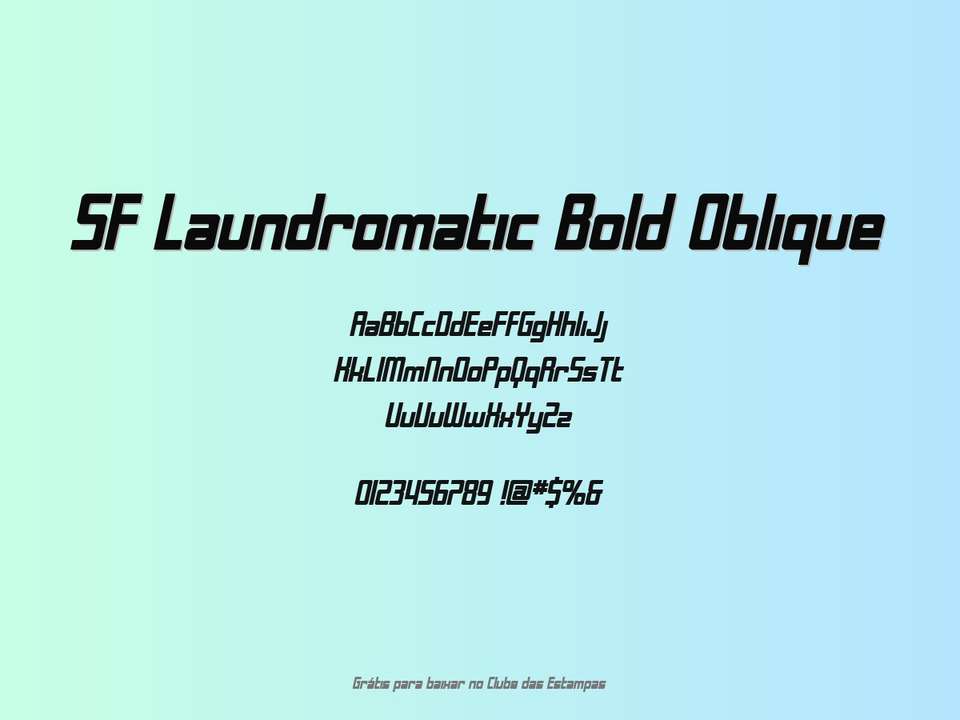 Fonte Sf Laundromatic Bold Oblique Grátis Para Baixar