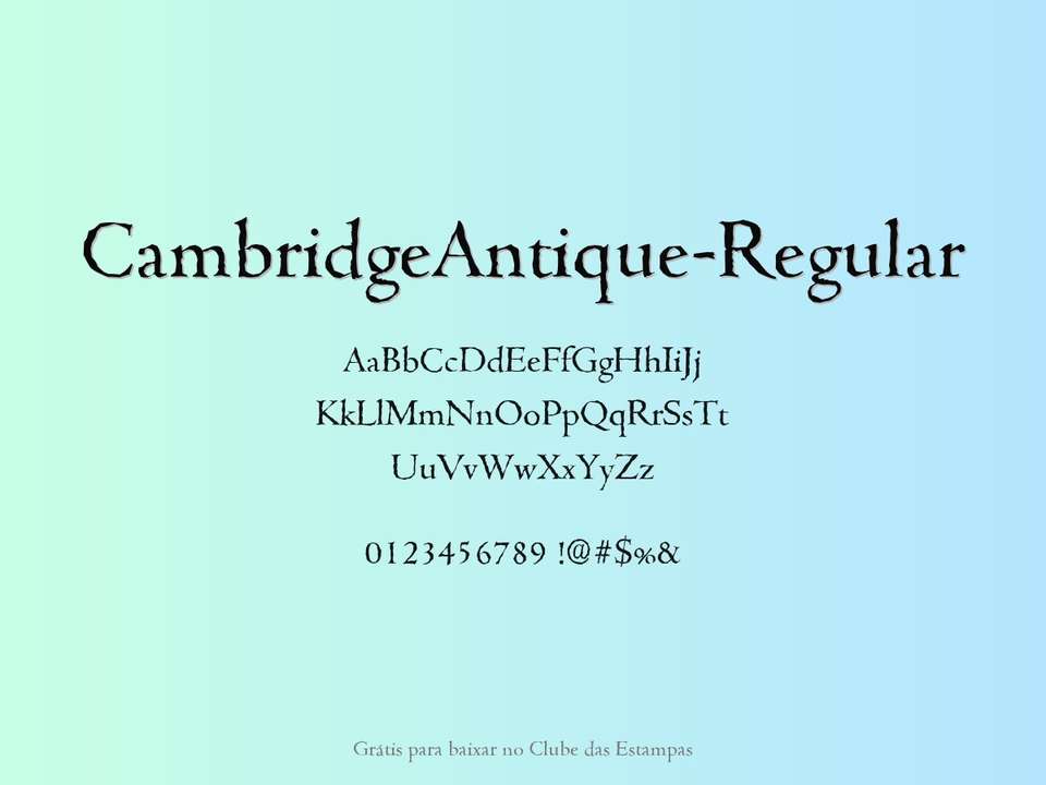 Fonte Cambridgeantique Regular Grátis Para Baixar