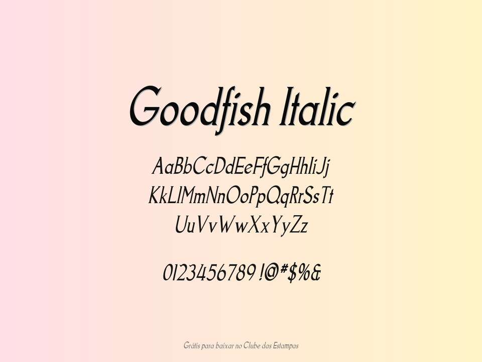 Fonte Goodfish Italic Grátis Para Baixar