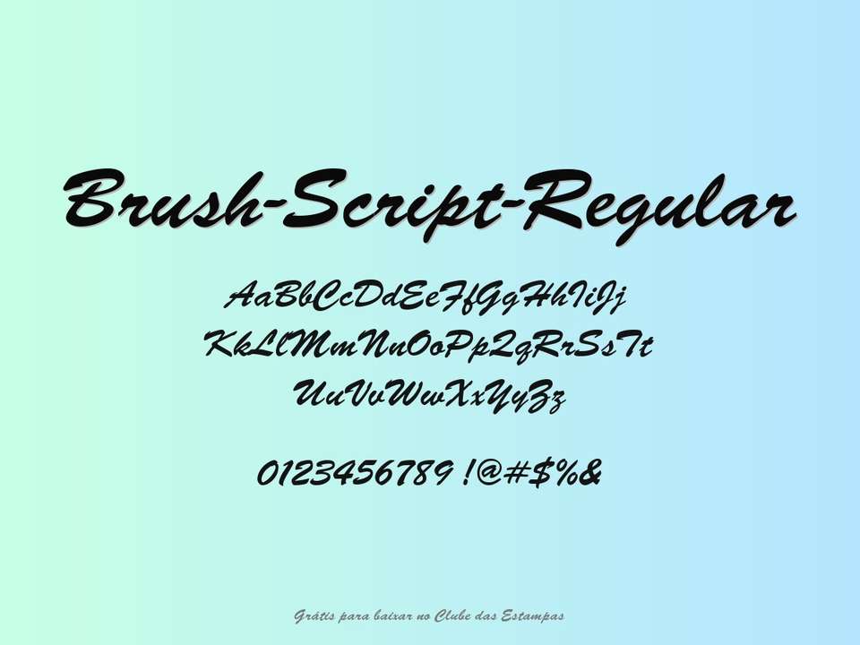 Fonte Brush Script Regular Grátis Para Baixar