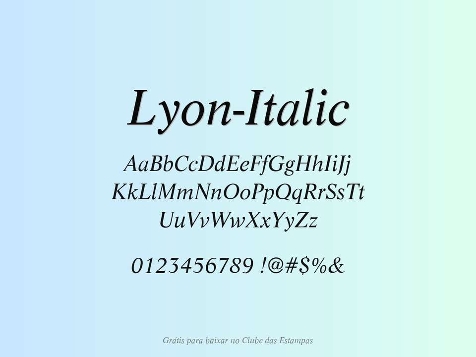 Fonte Lyon Italic Grátis Para Baixar