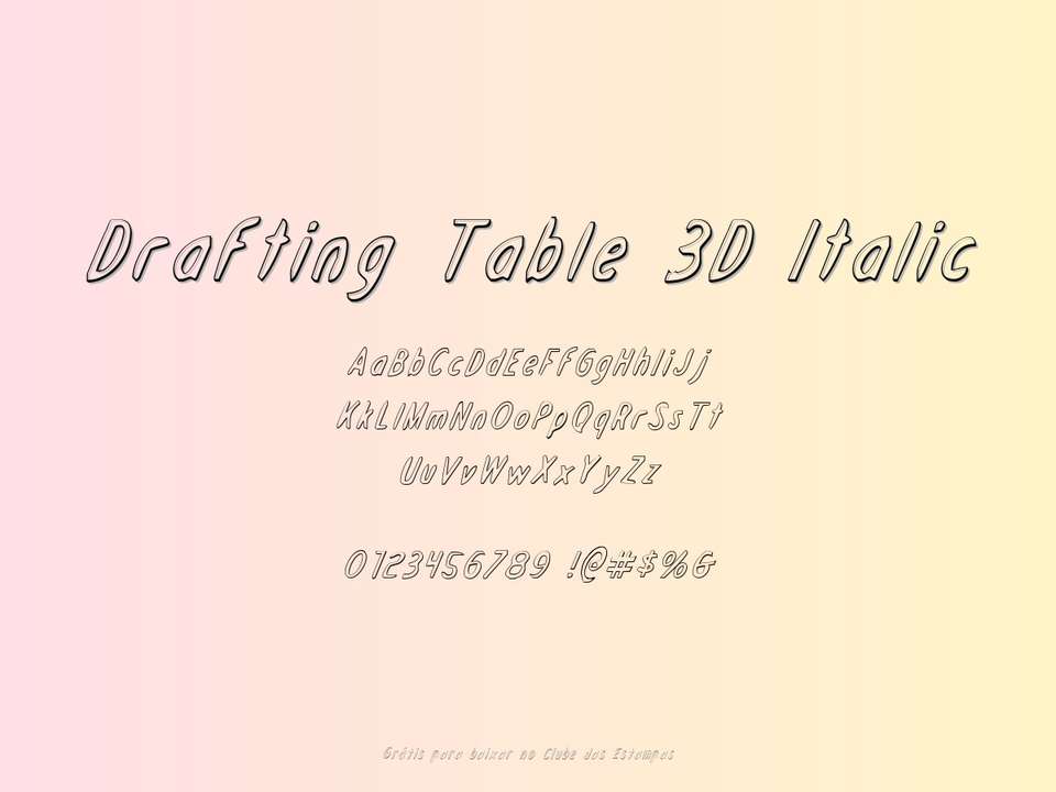 Fonte Drafting Table 3d Italic Grátis Para Baixar