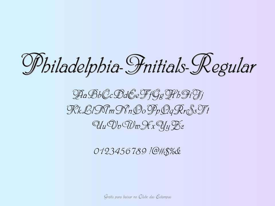 Fonte Philadelphia Initials Regular Grátis Para Baixar
