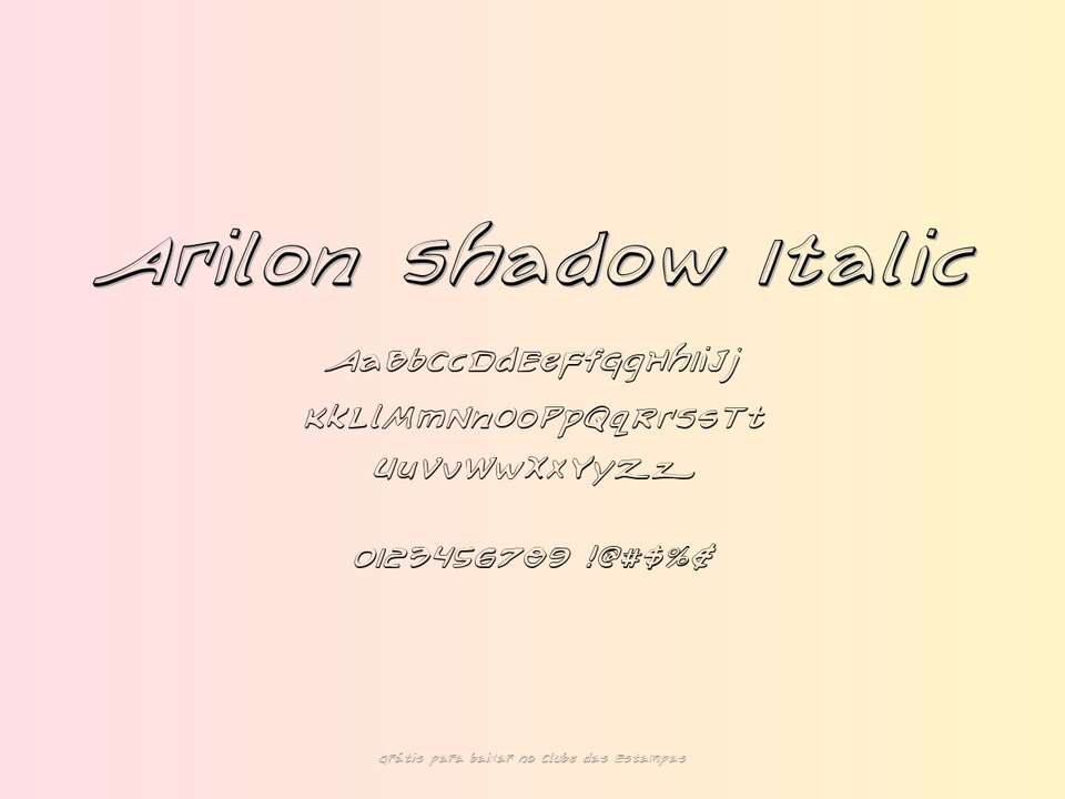 Fonte Arilon Shadow Italic Grátis Para Baixar