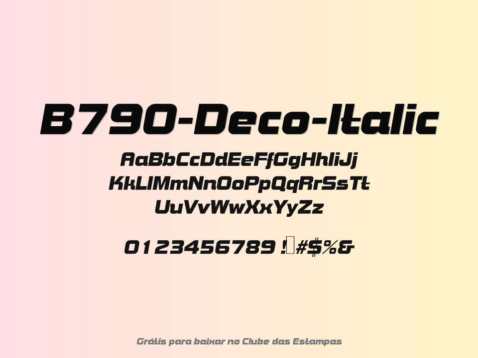 Fonte B790 Deco Italic Grátis Para Baixar