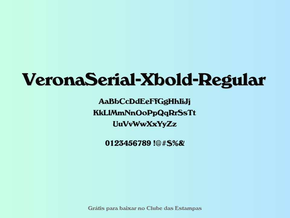 Fonte Veronaserial Xbold Regular Grátis Para Baixar