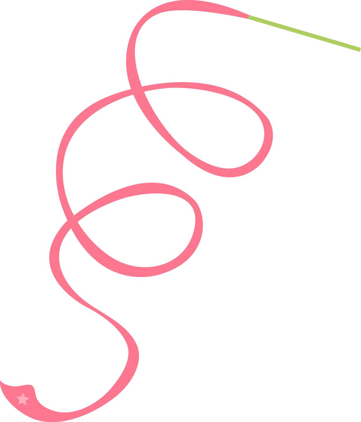 Traçado Sinuoso Rosa E Verde Arte Abstrata Png Grátis Para Baixar