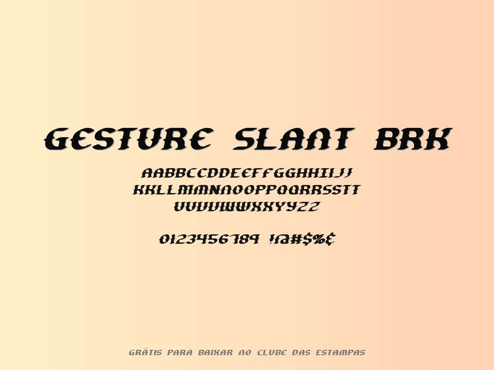 Fonte Gesture Slant Brk Grátis Para Baixar