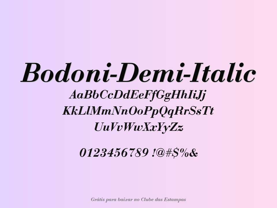 Fonte Bodoni Demi Italic Grátis Para Baixar