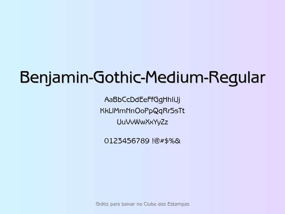 Fonte Benjamin Gothic Medium Regular Grátis Para Baixar