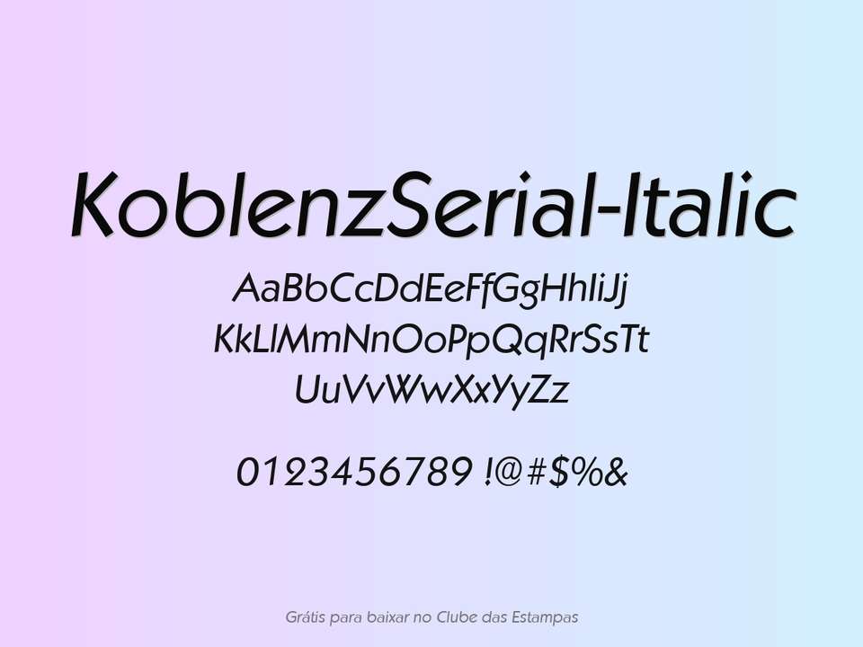 Fonte Koblenzserial Italic Grátis Para Baixar