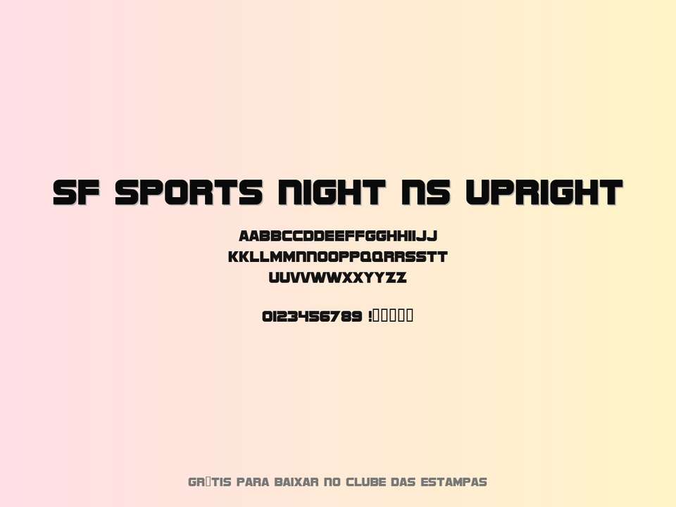 Fonte Sf Sports Night Ns Upright Grátis Para Baixar