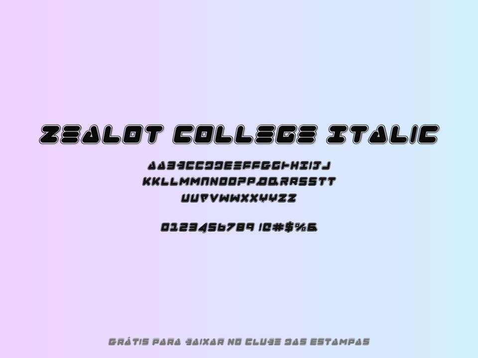 Fonte Zealot College Italic Grátis Para Baixar
