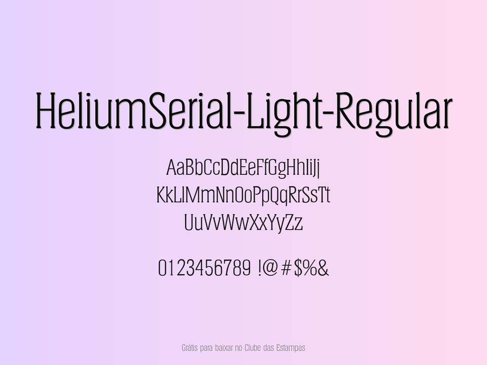 Fonte Heliumserial Light Regular Grátis Para Baixar