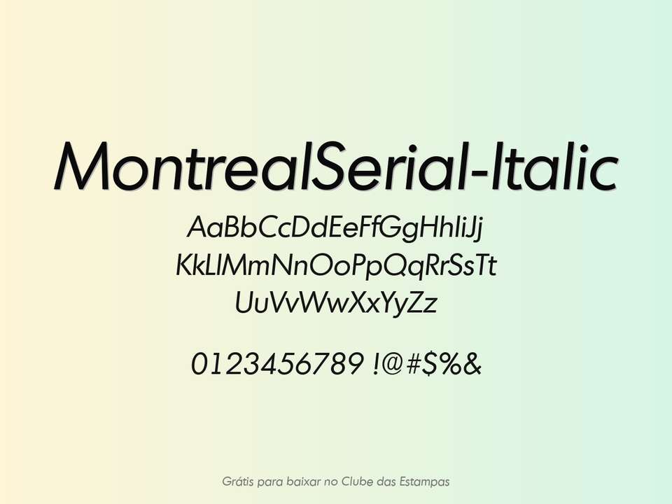 Fonte Montrealserial Italic Grátis Para Baixar