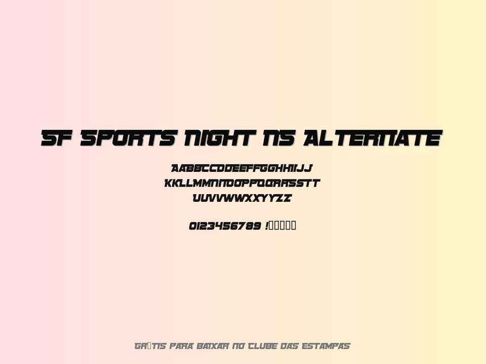 Fonte Sf Sports Night Ns Alternate Grátis Para Baixar