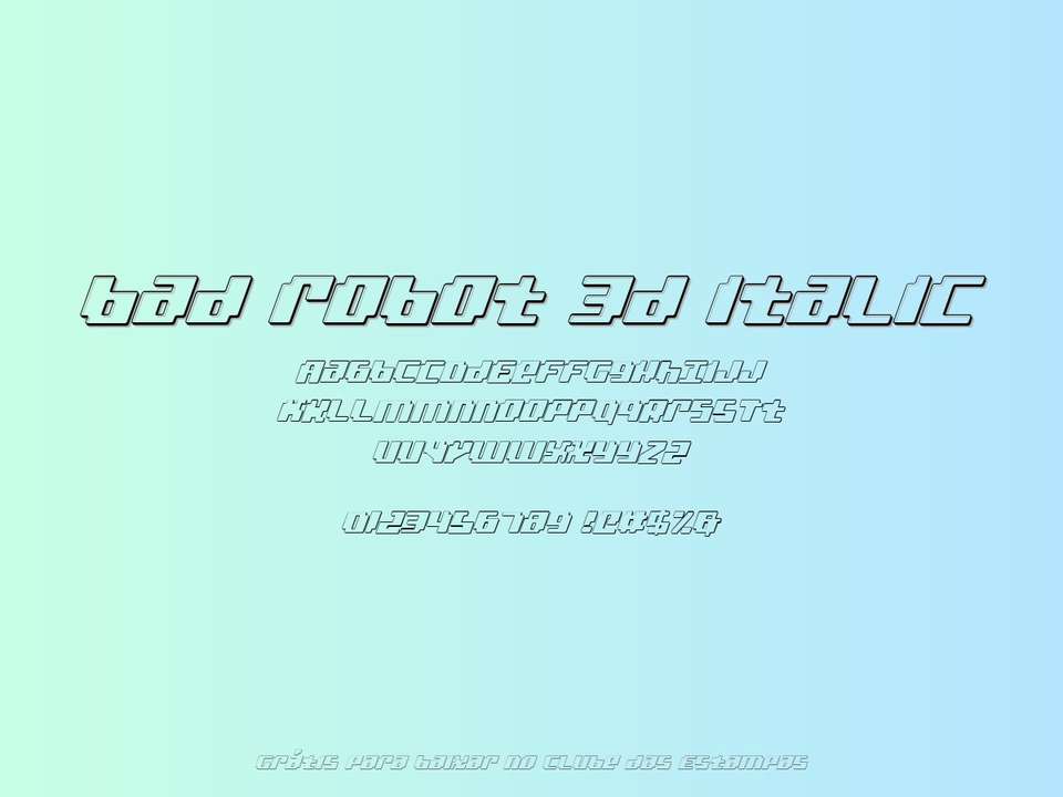 Fonte Bad Robot 3d Italic Grátis Para Baixar