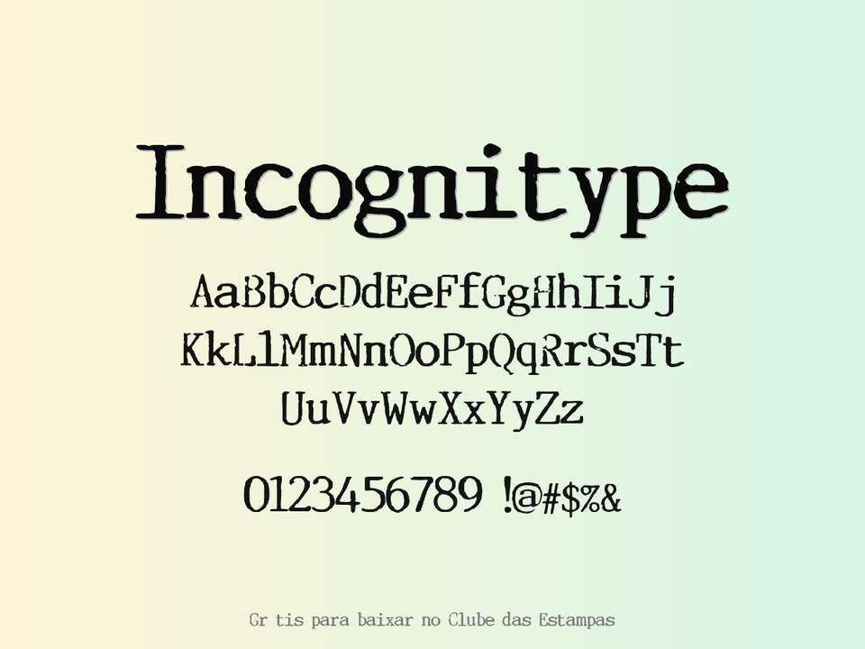 Fonte Incognitype Grátis Para Baixar