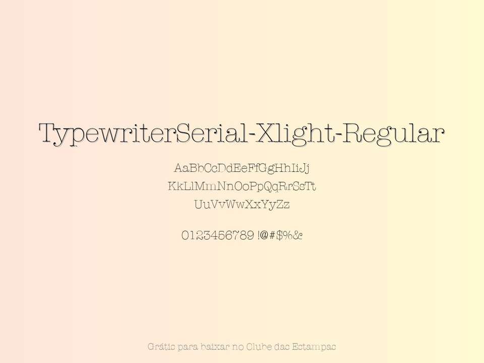 Fonte Typewriterserial Xlight Regular Grátis Para Baixar